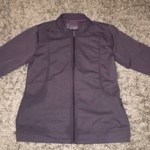 Healing Hands Steel Grey Zip Up Scrub Jacket, Sz S